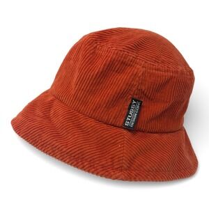 Stussy Corduroy Bucket Hat Adult Unisex Size S M Orange Cotton Streetwear Skate